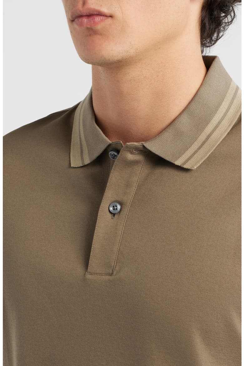 Parlay Tipped Cotton Polo, Alternate, color, OPEN BROWN