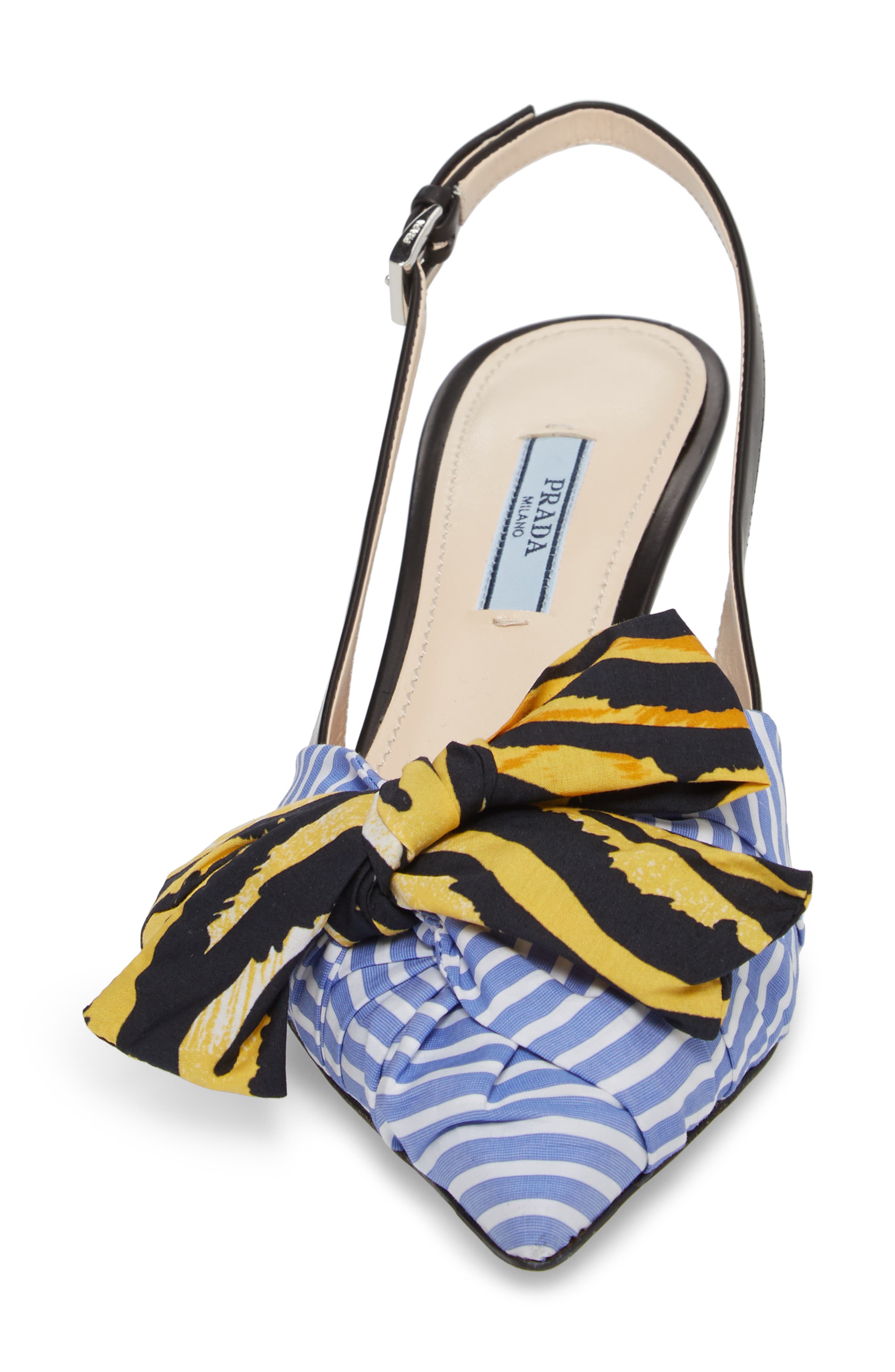 Prada Bow Pointy Toe Pump, Alternate, color, 