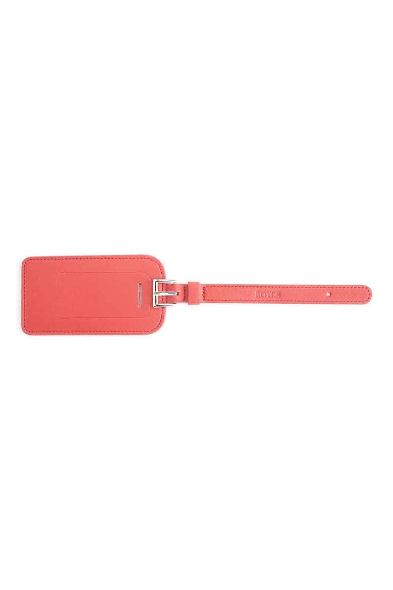 Leather Luggage Tag, Alternate, color, RED