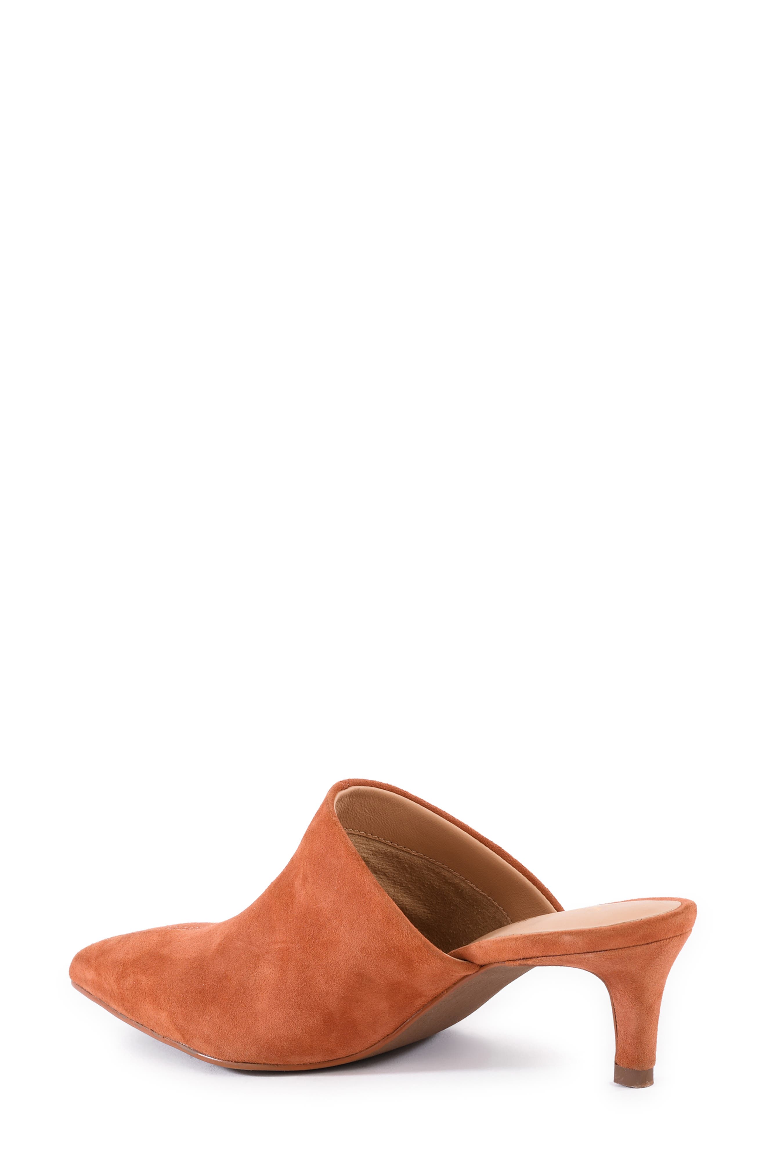 Seychelles Obsession Pointed Toe Kitten Heel Mule, Alternate, color, Rust Suede