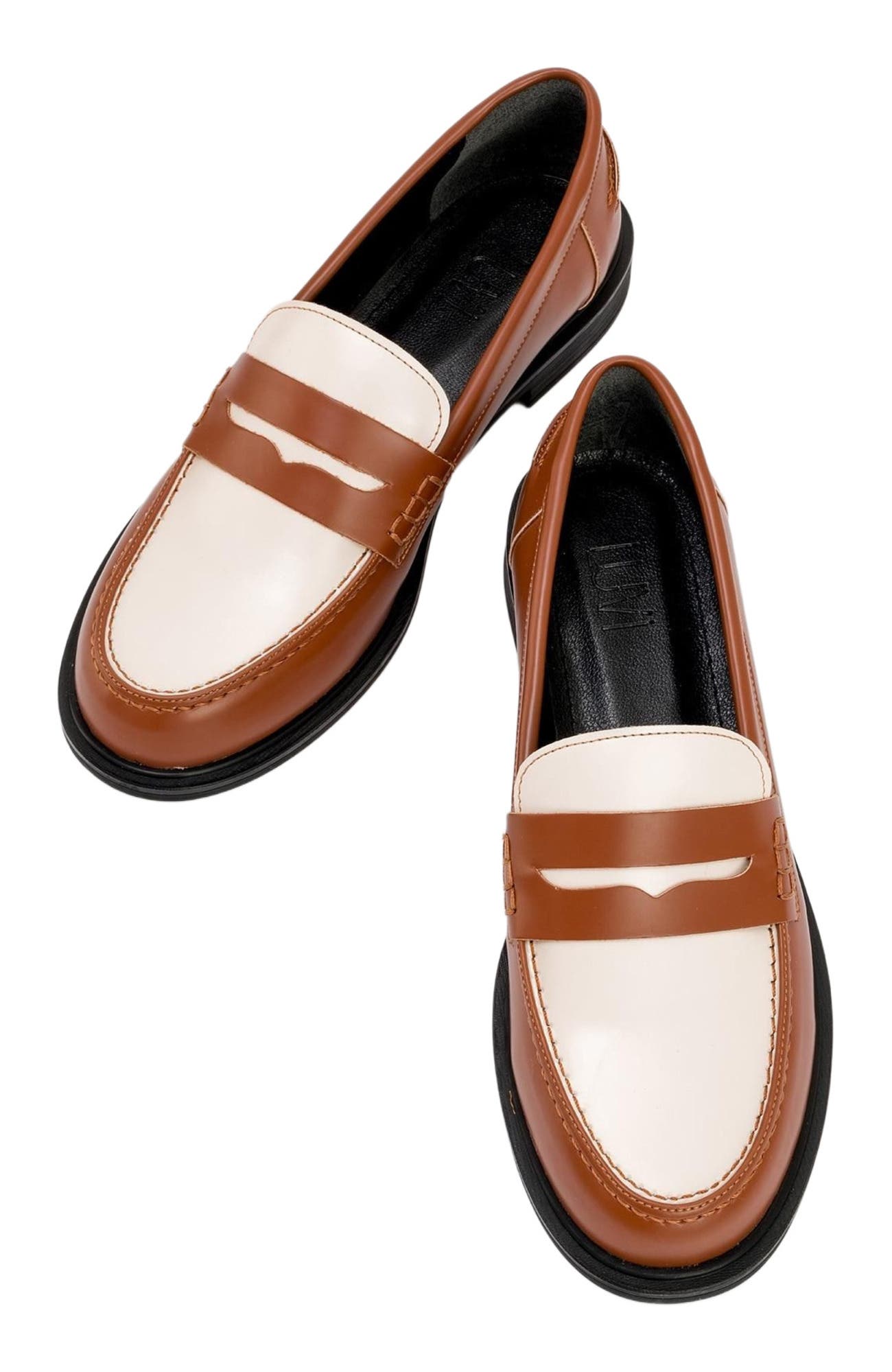 CHOOS Loafer, Alternate, color, Cognac Brown Faux Leather