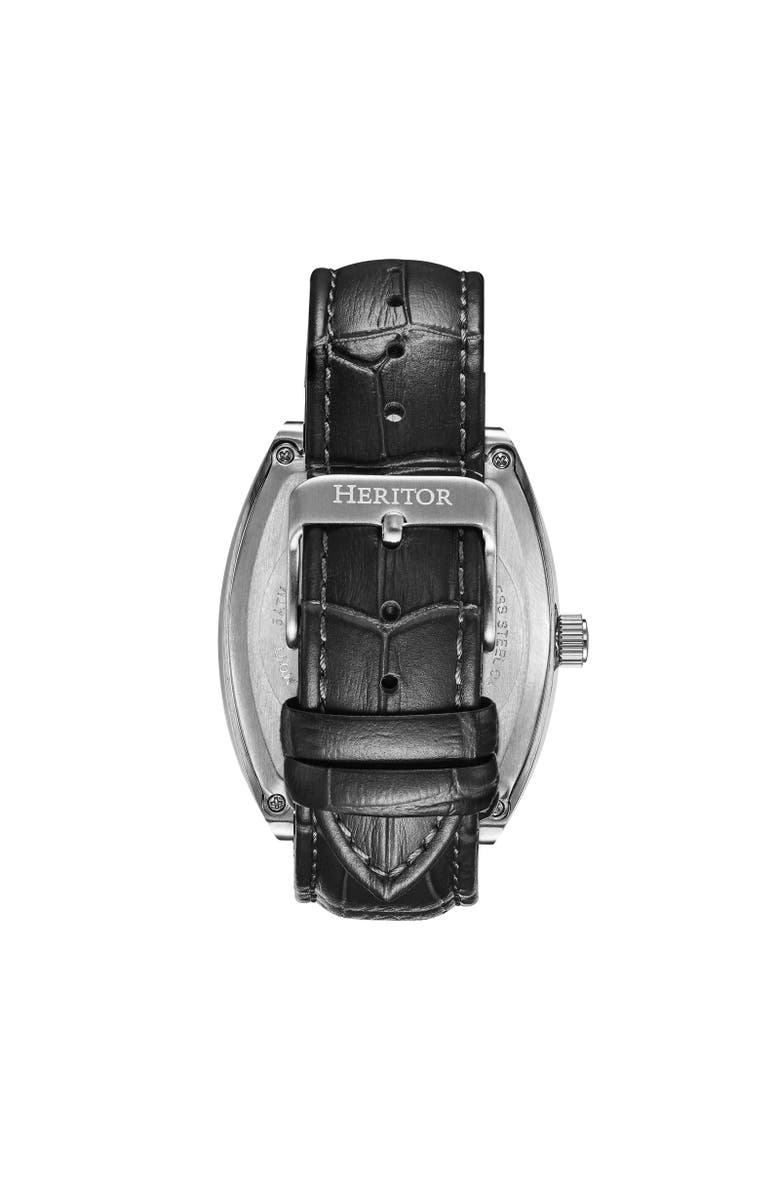 Heritor Automatic Masterson Semi-Skeleton Leather-Band Watch, Alternate, color, 