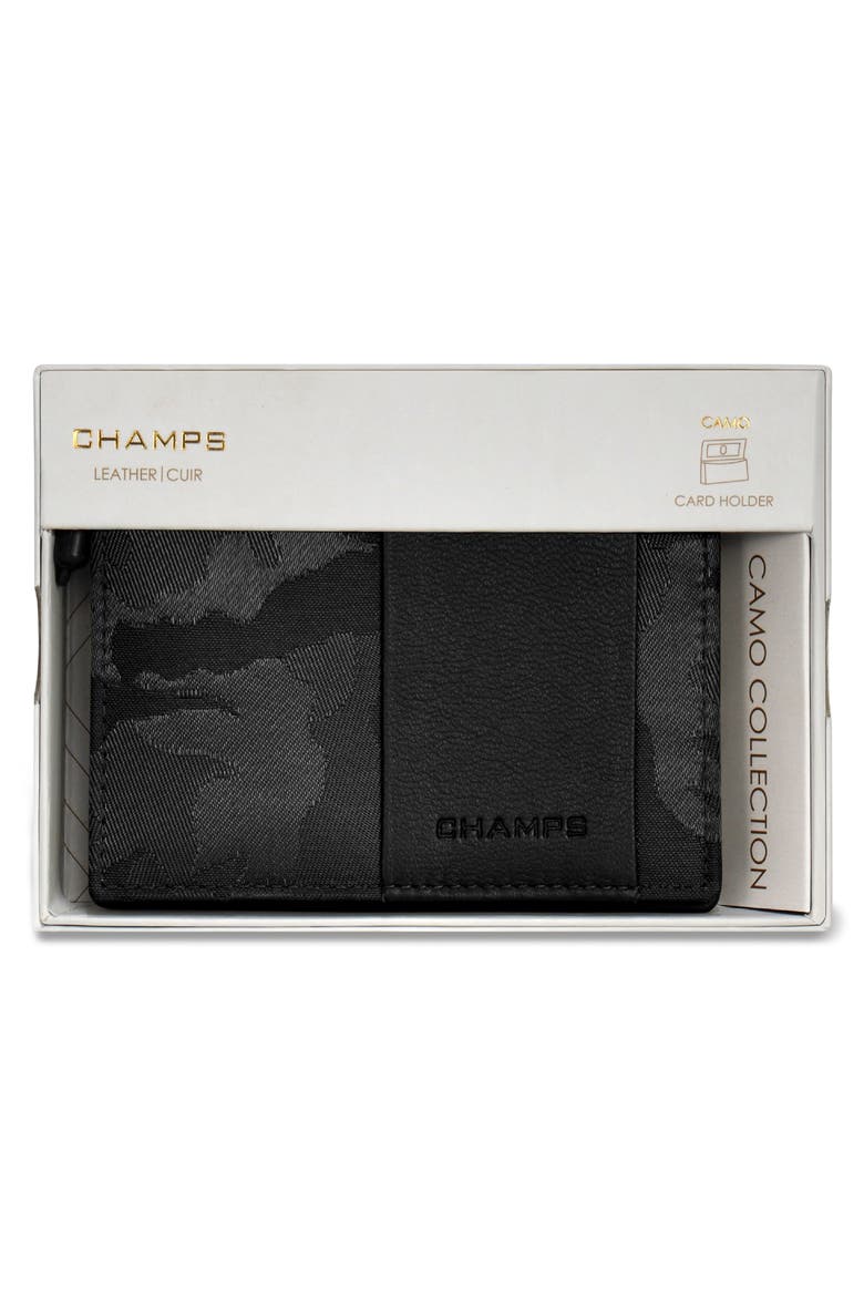 Camo Card Case, Alternate, color, BLACK