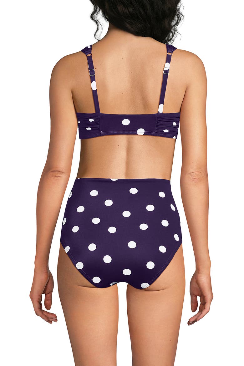 Slender Lite Sweetheart Shirred Bikini Top, Alternate, color, Blackberry Polka Dot