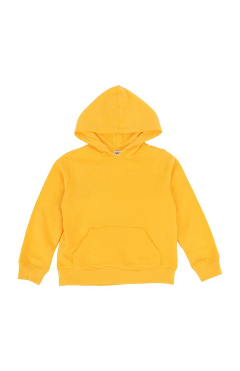 Kids Pullover Hoodie, Cotton Blend, Kangaroo Pocket, Solid Colors