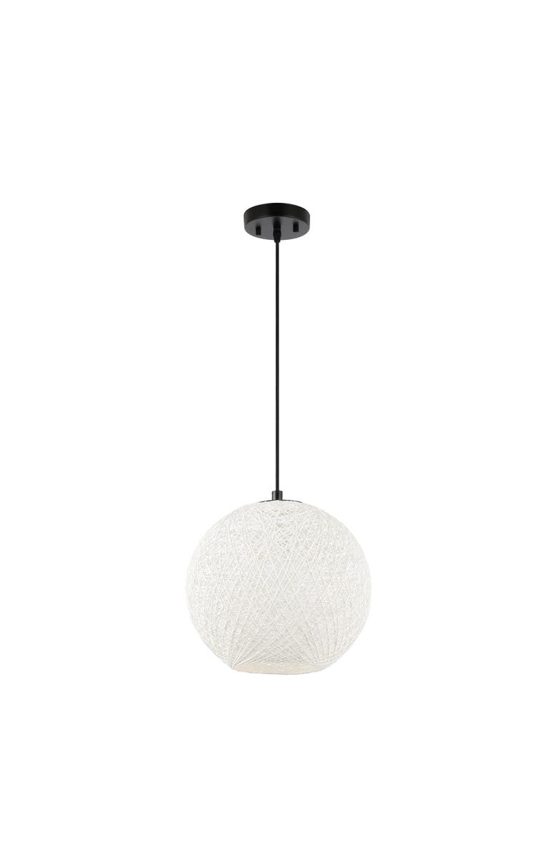 JONATHAN Y Lacey 1-Light Bohemian Minimalist Iron/Rope Woven Globe LED Pendant, Alternate, color, 