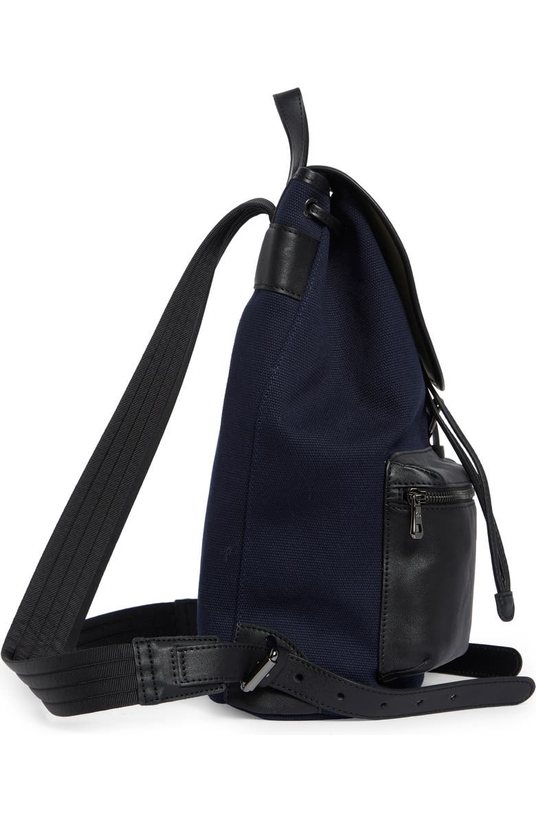 Longchamp 3D Leather & Twill Backpack, Alternate, color, Navy/Black