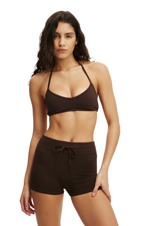 Women's Active Ultra Soft Halter Open Back Crop