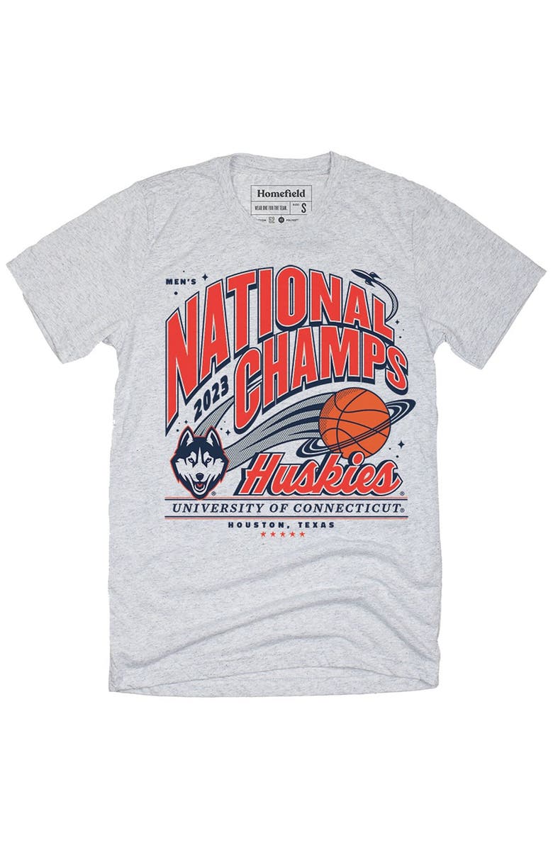 HOMEFIELD Gray UConn Huskies 2023 NCAA Men's Basketball National Champions T-Shirt, Main, color, 