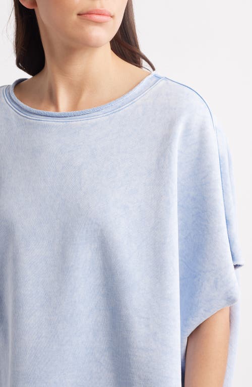 Shop Frank & Eileen Olive Triple Fleece Original Capelet In Mineral Blue