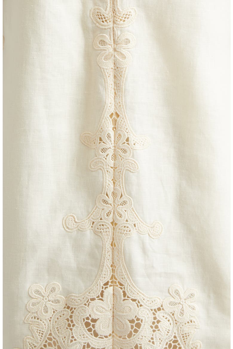 Camie Lace Long Sleeve Shift Minidress, Alternate, color, IVORY