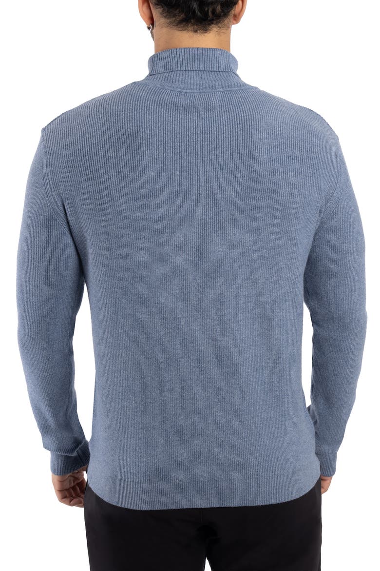 Ribbed Turtleneck Sweater, Alternate, color, HEATHER SLATE
