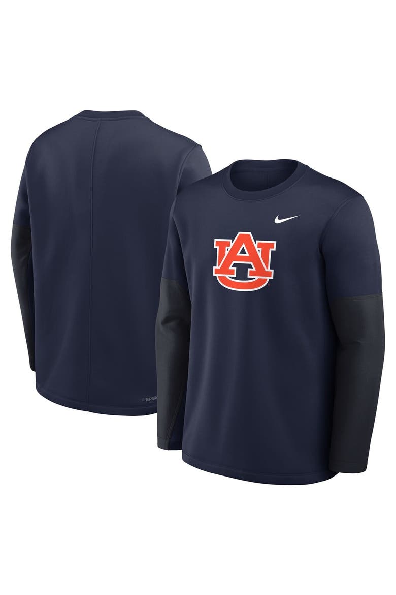 Men's Nike Navy Auburn Tigers 2025 Sideline Coach Dri-FIT Long Sleeve T-Shirt, Alternate, color, Navy