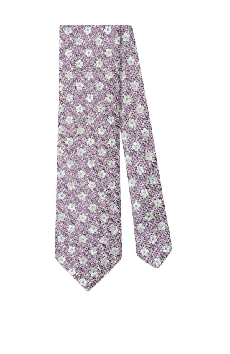Robert Talbott Robert Flower Jacquard Silk Linen Best of Class Necktie, Main, color, Purple
