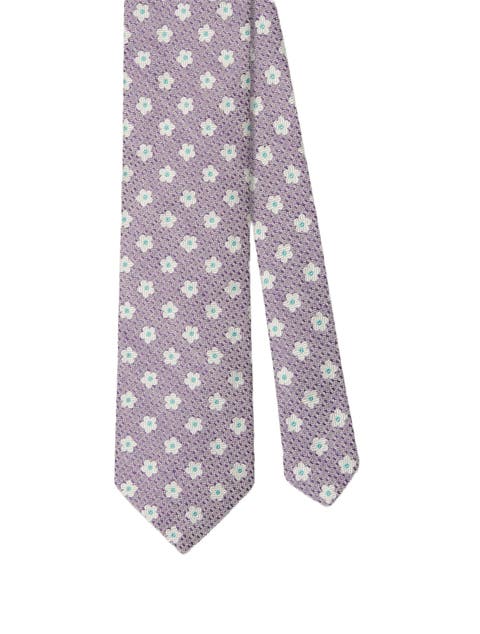 Robert Flower Jacquard Silk Linen Best of Class Necktie