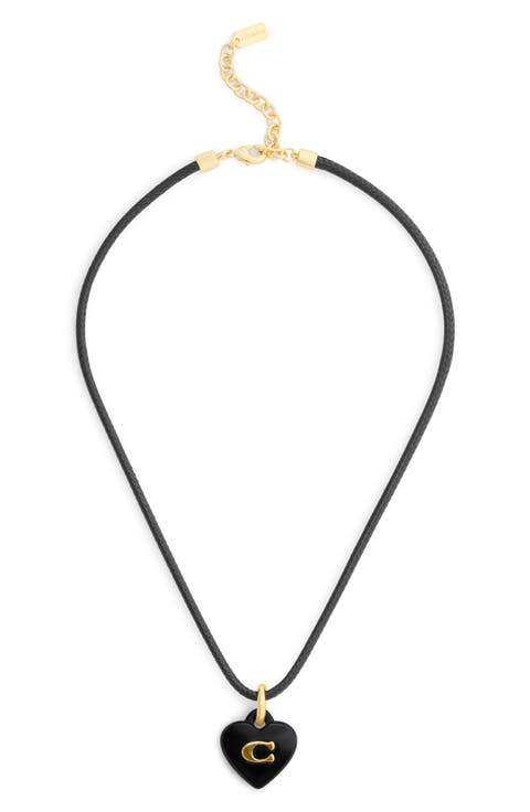 Signature C Resin Heart Cord Necklace