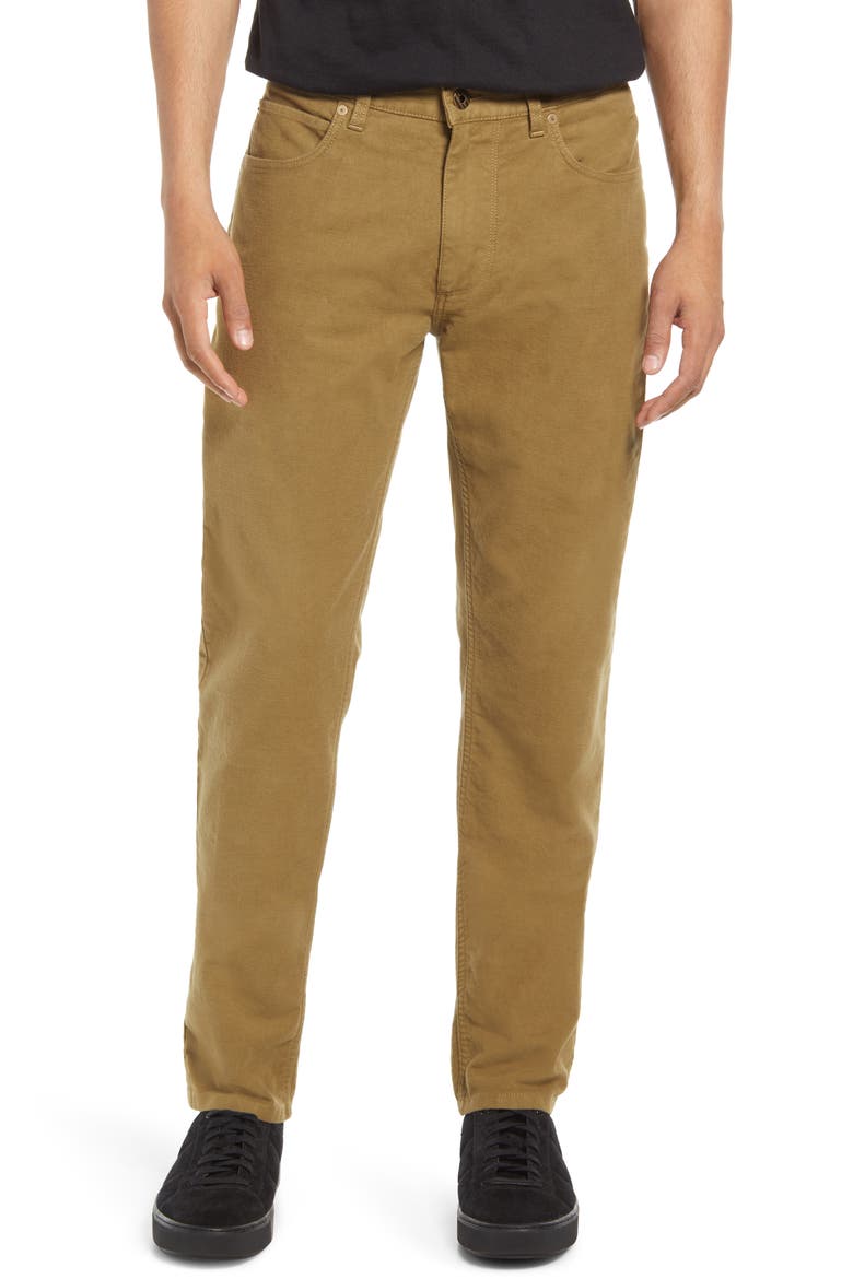 Moleskin Slim Fit Five Pocket Pants, Main, color, OLIVE