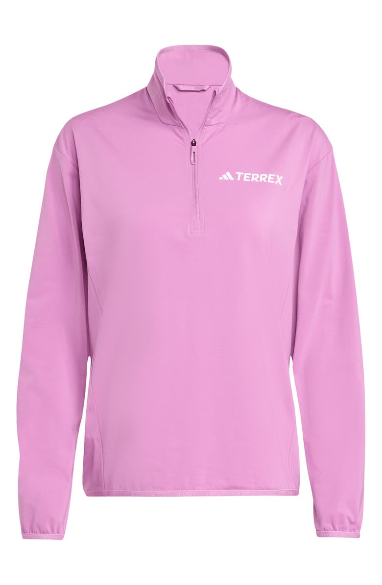 adidas Climawarm Fleece Half Zip Sweatshirt, Alternate, color, Preloved Purple