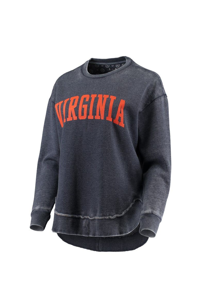 PRESSBOX Women's Pressbox Navy Virginia Cavaliers Vintage Wash Pullover Sweatshirt, Alternate, color, 