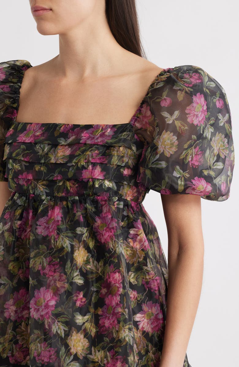 LIKELY Posh Babydoll Minidress, Alternate, color, Black Multi