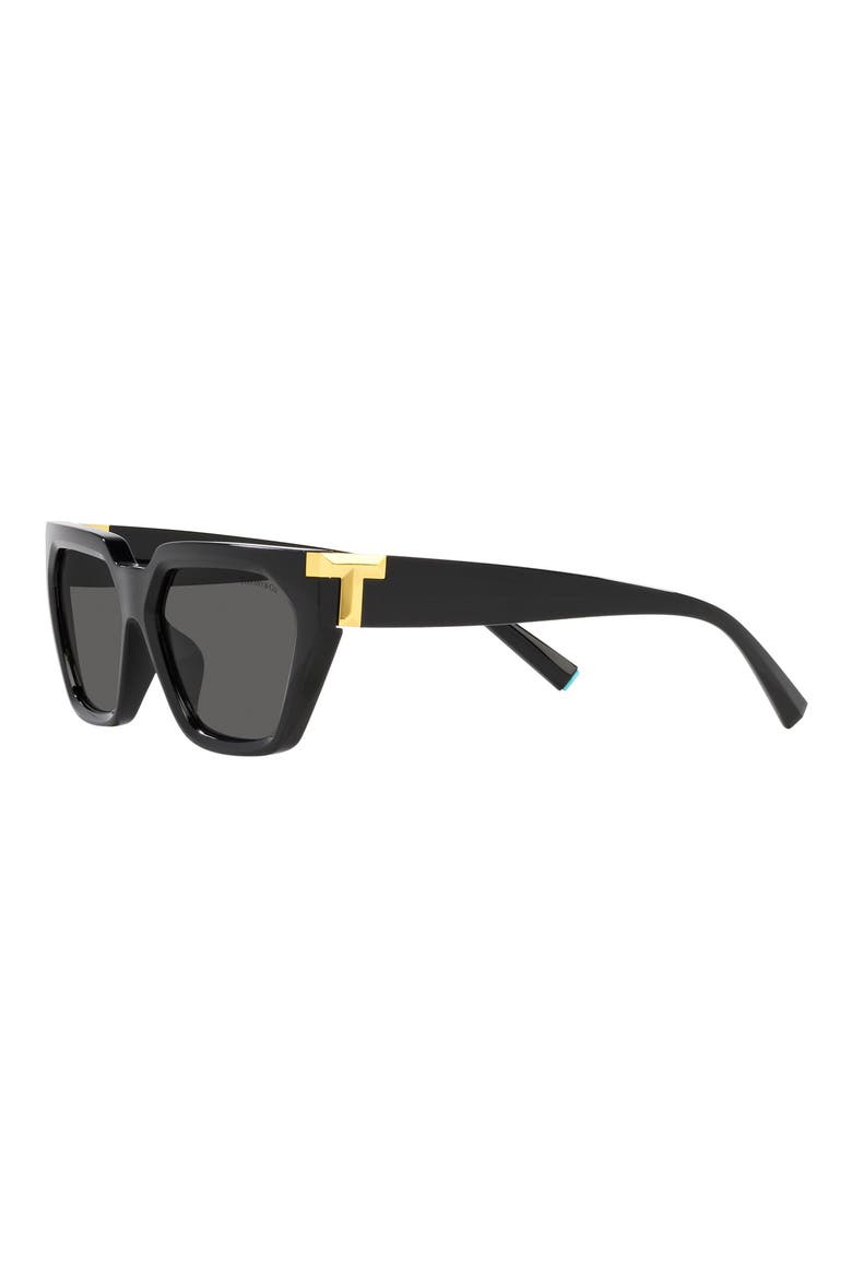 56mm Irregular Sunglasses, Alternate, color, BLACK