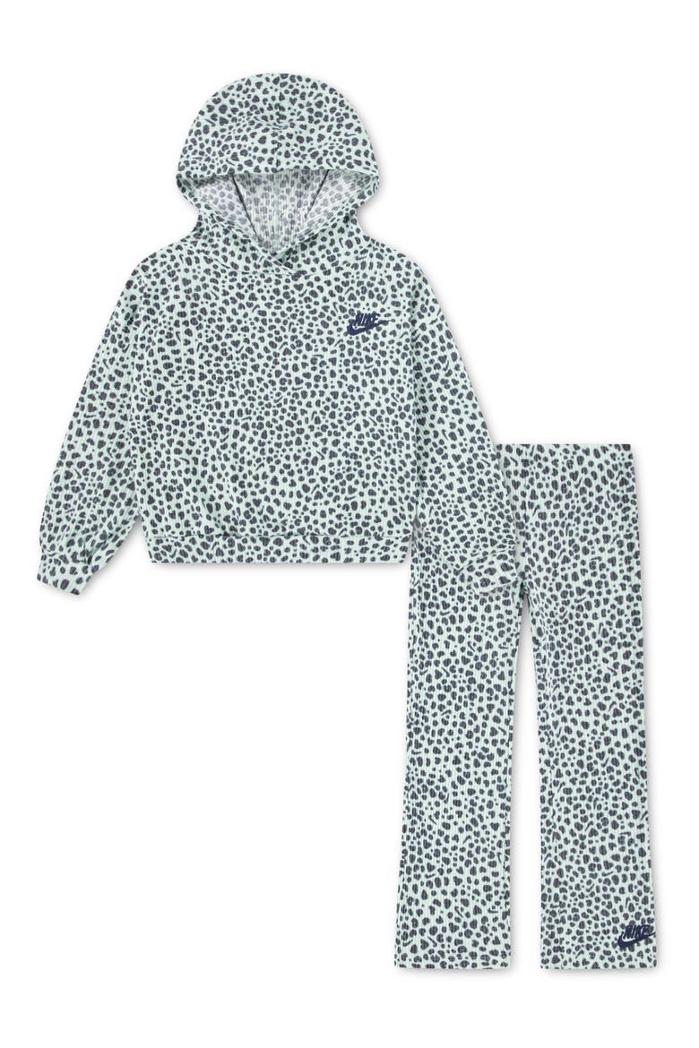 Kids Wild Warmth Ribbed Hoodie & Pants Set, Main, color, E6DMINT FO