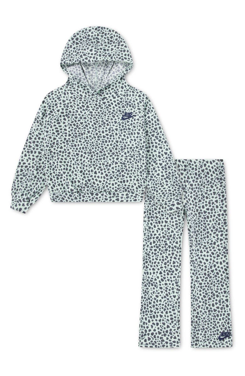 Nike Kids Wild Warmth Ribbed Hoodie & Pants Set, Main, color, Mint Foam