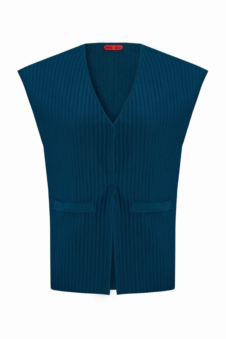 Knitted Vest, Main, color, BLUE