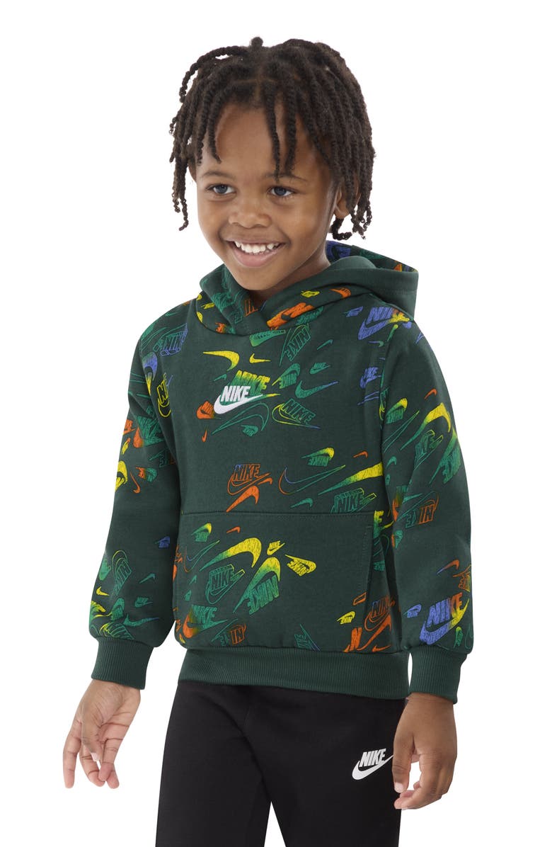 Nike Kids' Reveal Logo Print Hoodie, Alternate, color, Fir