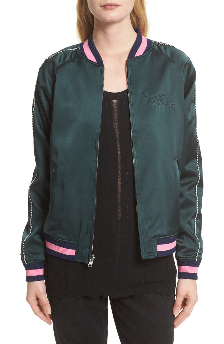 Opening Ceremony Reversible Silk Bomber Jacket, Alternate, color, 