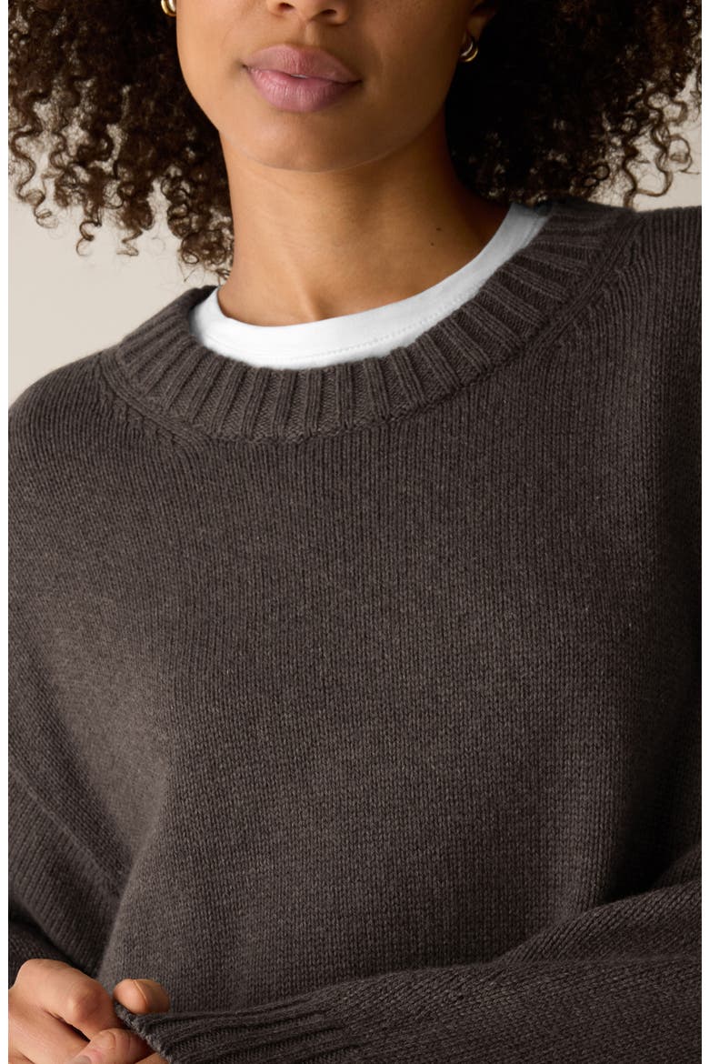 Organic Cotton & Recycled Cashmere Crewneck Sweater, Alternate, color, COBBLESTONE