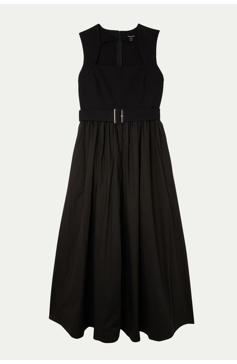 Karen Millen Square Neck Belted Maxi Dress, Alternate, color, Black