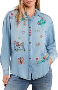 Billy T Moonflower Embroidered Shirt
