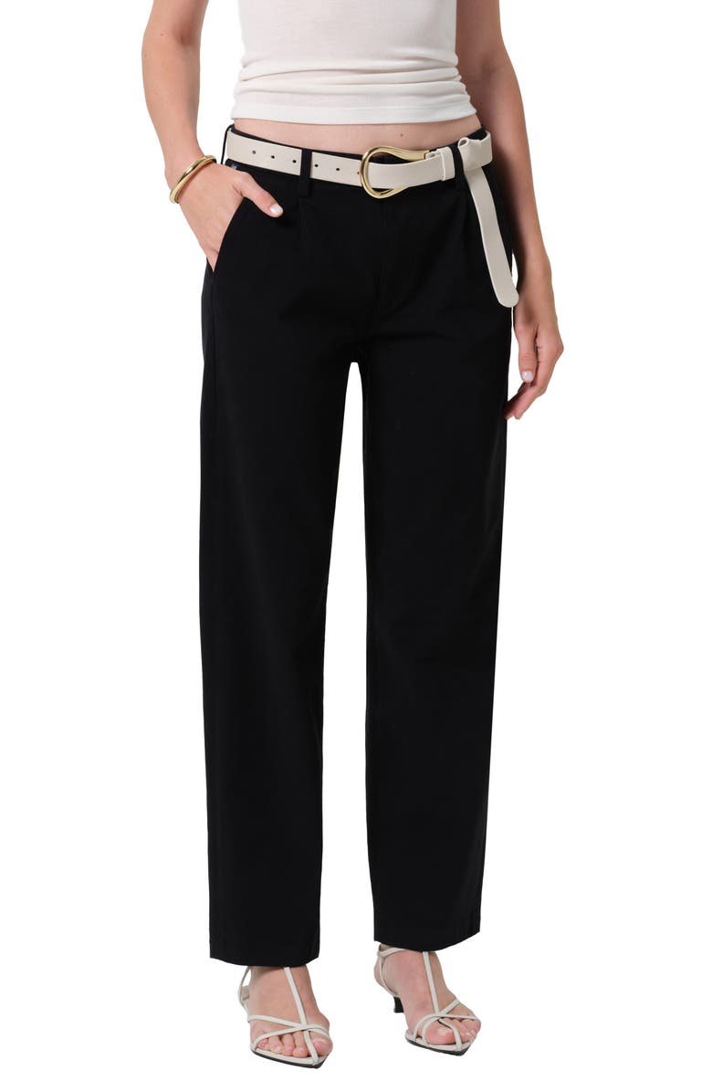 Citizens of Humanity Mallory High Waist Relaxed Straight Leg Twill Pants, Alternate, color, Black