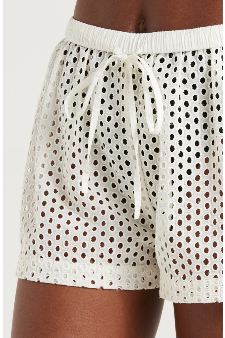 The Nancy Open Knit Cotton Cover-Up Shorts, Alternate, color, BRULE