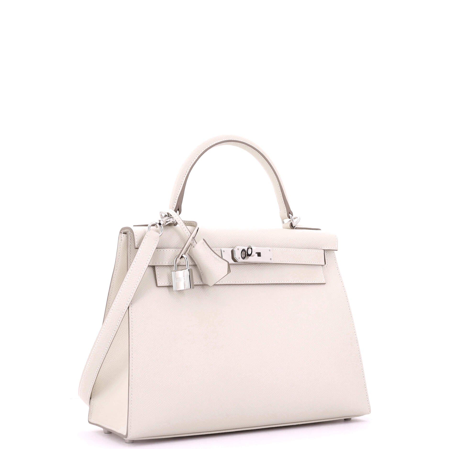 Pre-Owned Hermes Kelly Handbag Light Epsom with Palladium Hardware 28, Alternate, color, 