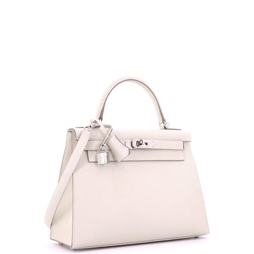 Pre-owned Hermes  Hermes Kelly Handbag Light Epsom With Palladium Hardware 28 In Multi