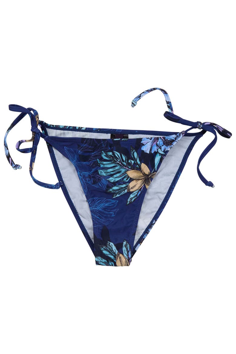 Exotic Floral Womens Bikini Bottom, Alternate, color, Exotic Floral Navy