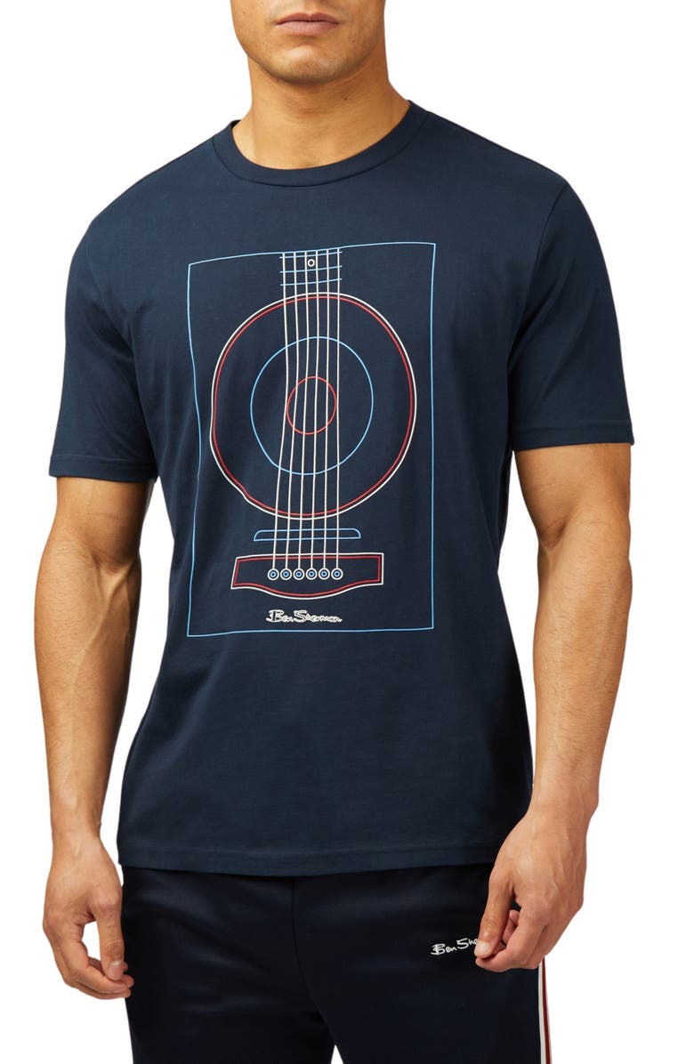 Ben Sherman Linear Guitar Organic Cotton Graphic T-Shirt, Main, color,