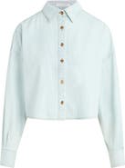 Favorite Daughter The Ex Boyfriend Crop Denim Shirt