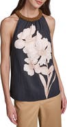 KARL LAGERFELD PARIS Placed Floral Sleeveless Top