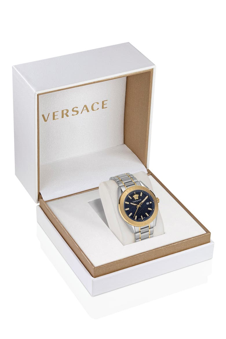 V-Code Bracelet Watch, 42mm, Alternate, color, TWO TONE