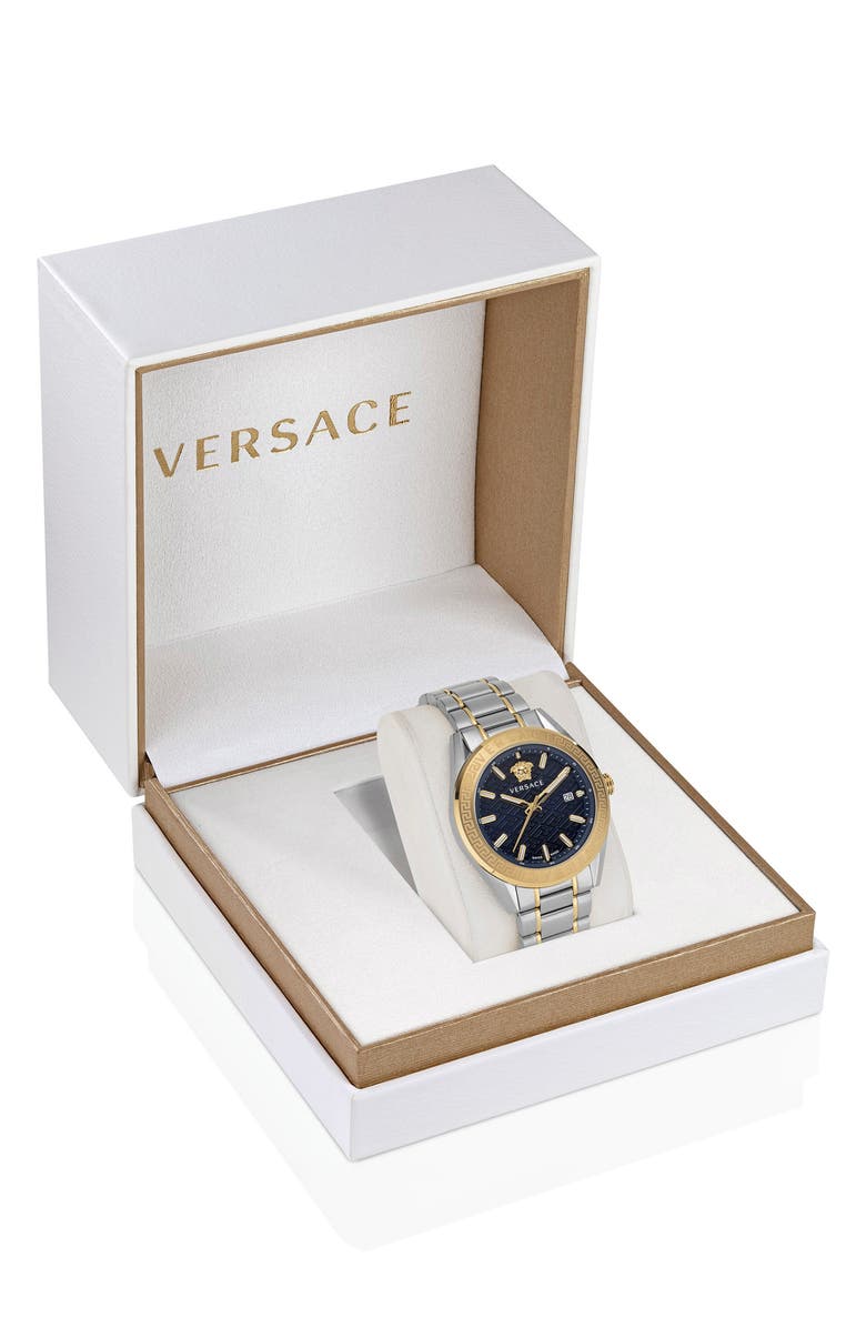 Versace V-Code Bracelet Watch, 42mm, Alternate, color, Two Tone