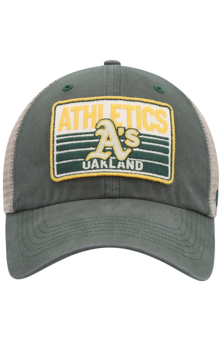 '47 Men's '47 Green Oakland Athletics Four Stroke Clean Up Trucker Snapback Hat, Alternate, color,