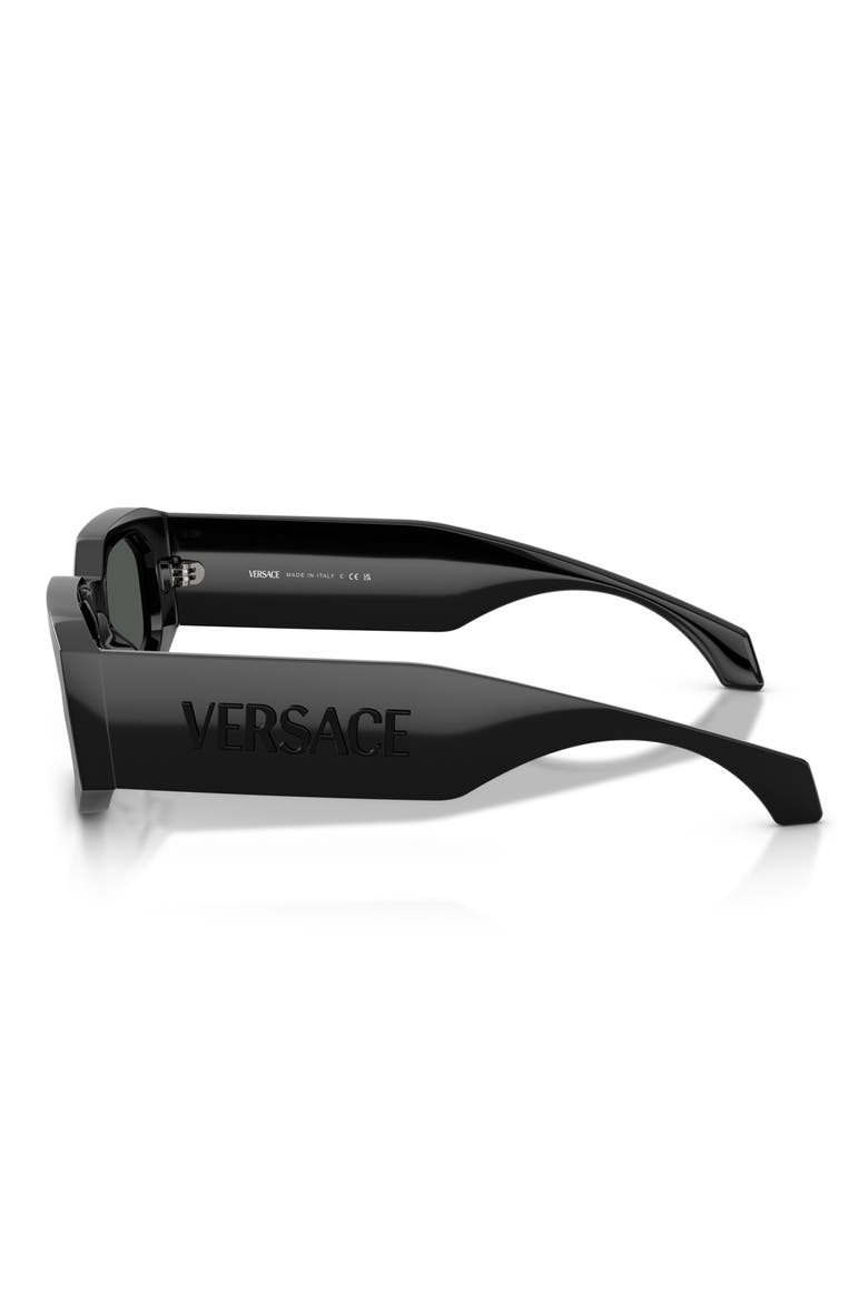 55mm Irregular Sunglasses, Alternate, color, BLACK / DARK GREY