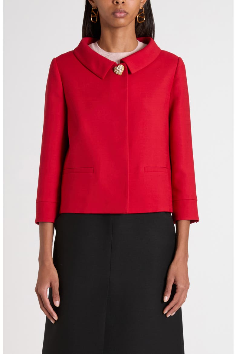 Crepe Couture Jacket, Main, color, DARK RED