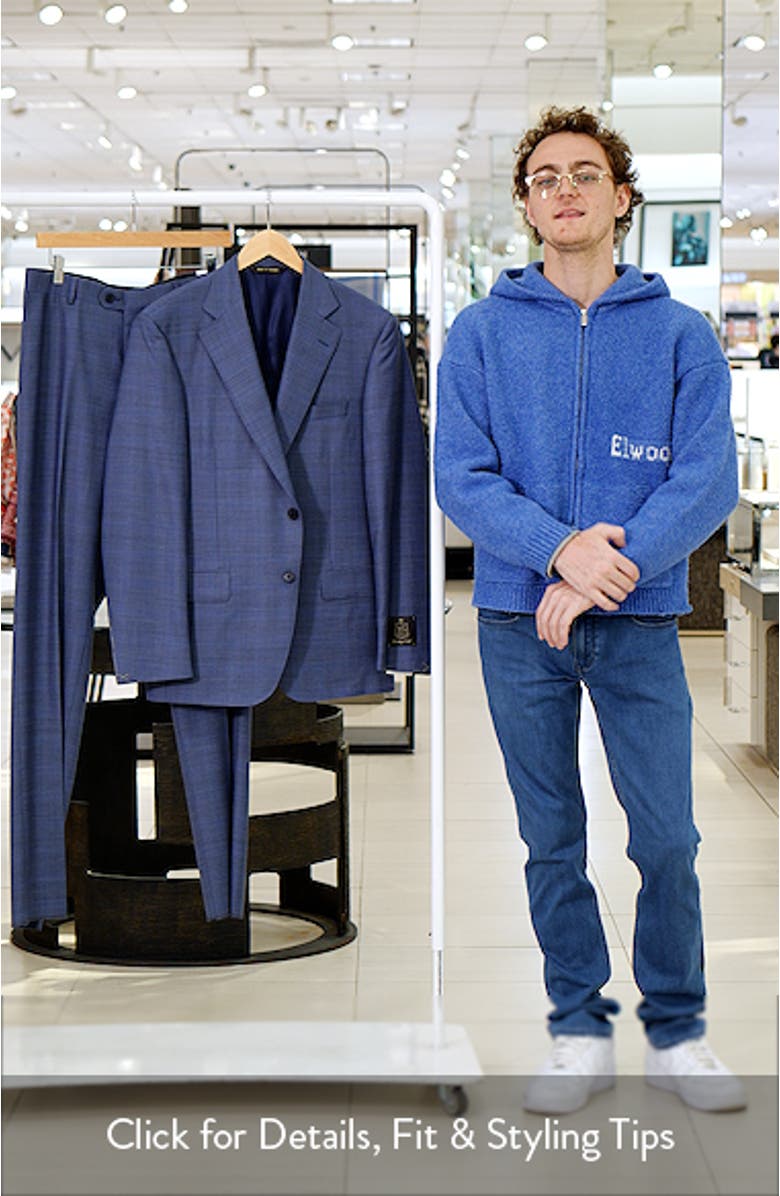 Slate Blue Mélange Plaid Wool Suit, sales video thumbnail