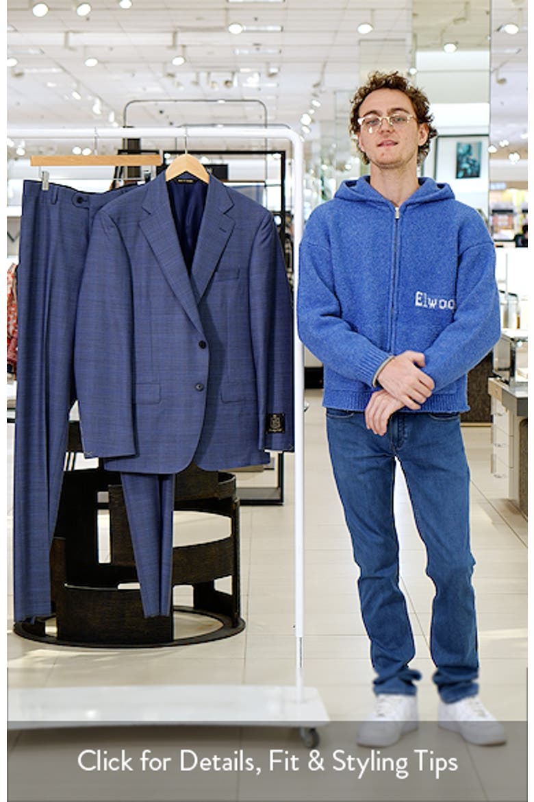 Slate Blue Mélange Plaid Wool Suit video