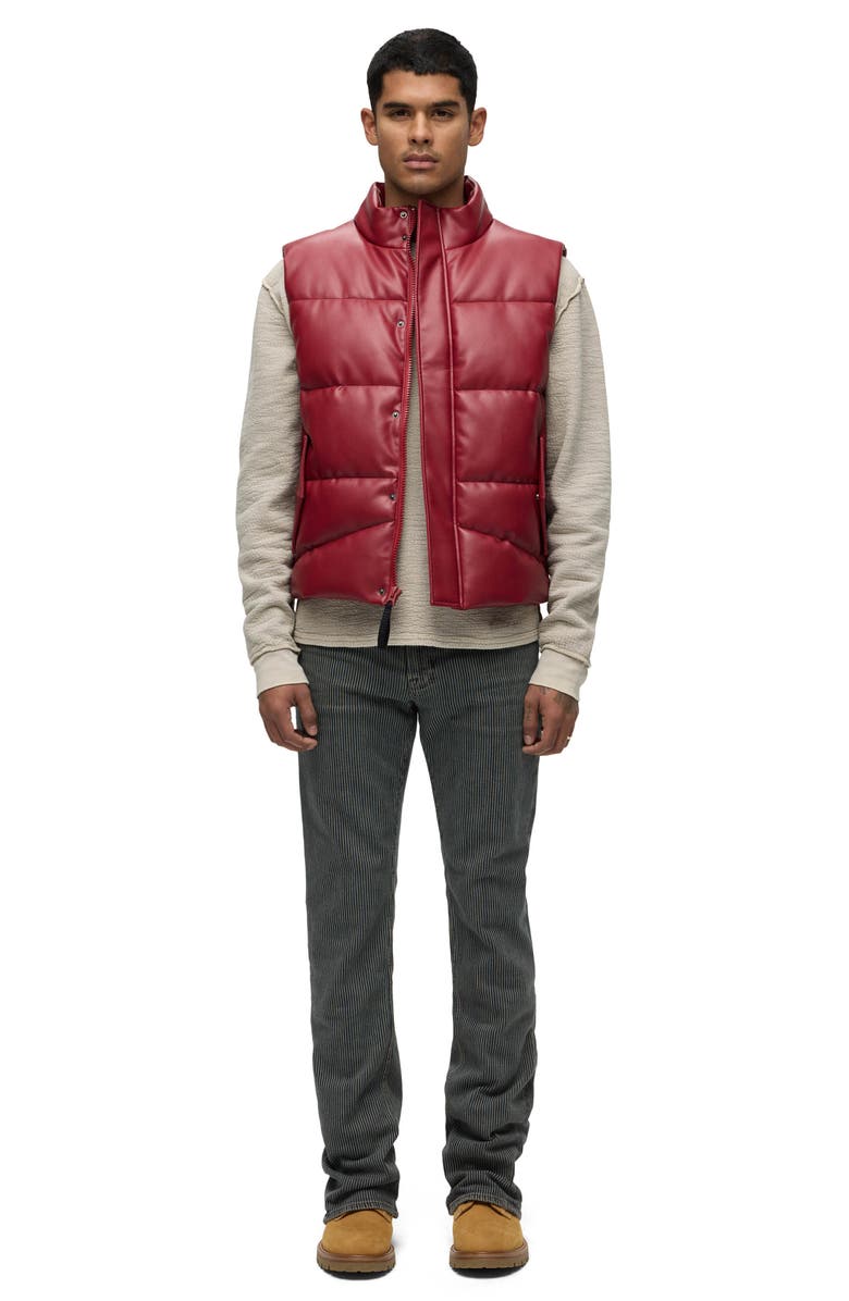 Hudson Jeans Faux Leather Puffer Vest, Alternate, color, 