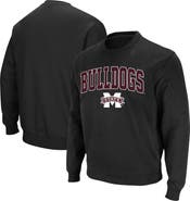 COLOSSEUM Men's Colosseum Black Mississippi State Bulldogs Arch & Logo Tackle Twill Pullover Sweatshirt